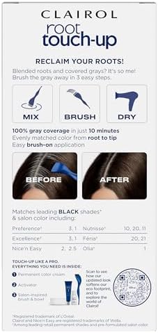 Clairol Nice n Easy root color creme bottles with precision applicator brush included