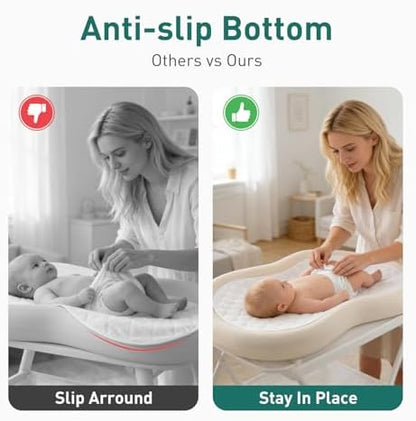 Corner Canyon baby changing liner being used on a changing pad