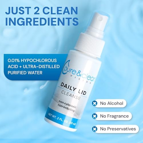 Dermatologist tested non-irritating eyelid spray for daily ocular health.