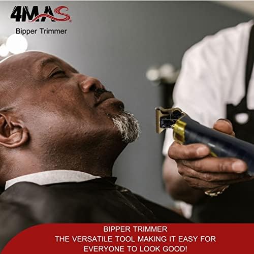 Ergonomic handle and T-shape gold blade design of the 4MAS Bipper trimmer