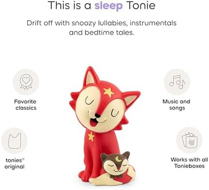 Tonies Bedtime Songs Audio Play Character packaging showing twenty seven lullabies tracklist