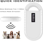 Pet identification scanner connected with USB cable for data transfer