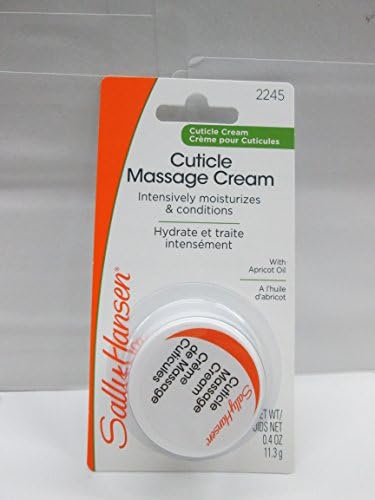 Sally Hansen Cuticle Massage Cream showing apricot oil benefit text