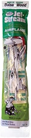 Guillow's Jetstream balsa wood glider airplane with red propeller detail