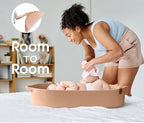 Boho nursery decor baby changing table topper with handles