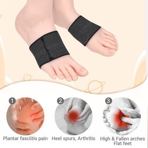 Arch support sleeve with built-in gel pad for flat feet support.