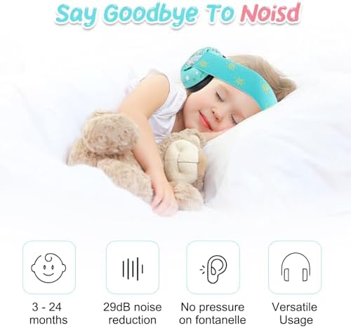 Blue race car cartoon toddler hearing protection ear muffs showing adjustable elastic strap