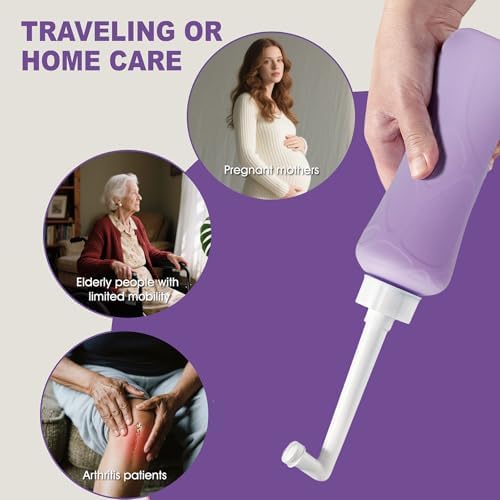 Ergonomic squeeze bottle for perineal irrigation and hygiene