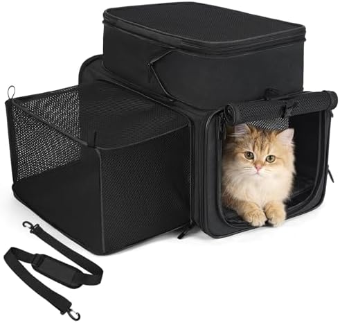 Apollo Walker expandable cat carrier side expansion view for extra space