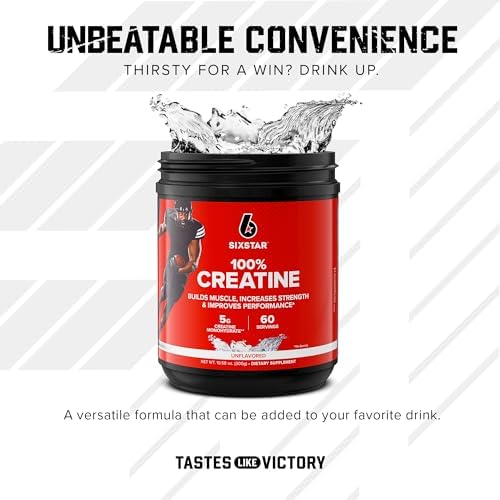 Six Star 100 Percent Creatine Monohydrate Powder bottle sealed authenticity packaging