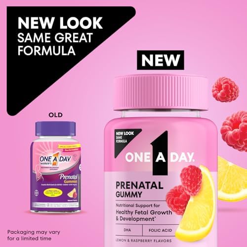 One A Day Prenatal Gummy Supplement nutrition label details