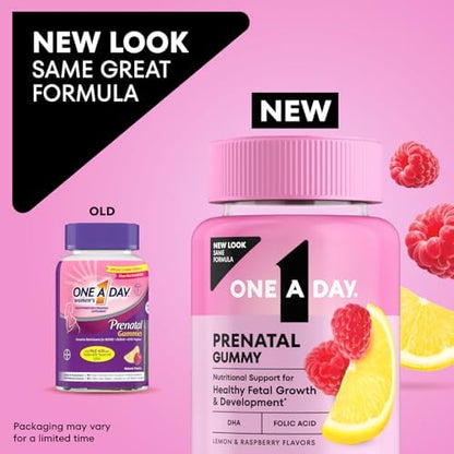 One A Day Prenatal Gummy Supplement nutrition label details