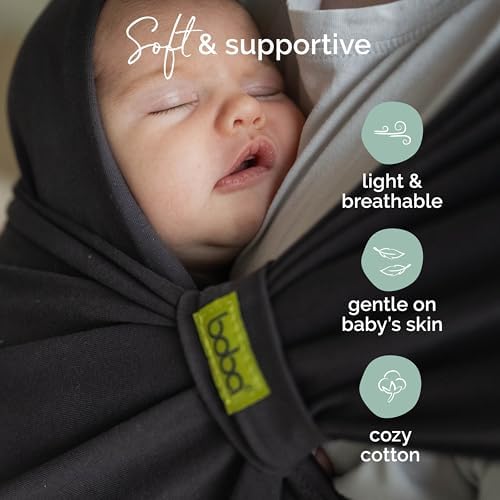 Breathable cotton spandex fabric detail of the Boba Bliss charcoal carrier