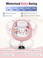 FirstCrawl Jaoul baby swing showing touchscreen panel and remote control