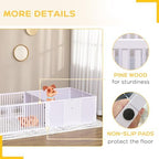 PawHut dog whelping box three adjustable entrance doors open