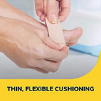 Demonstration of cutting Dr. Scholl's padding to custom size for blisters.