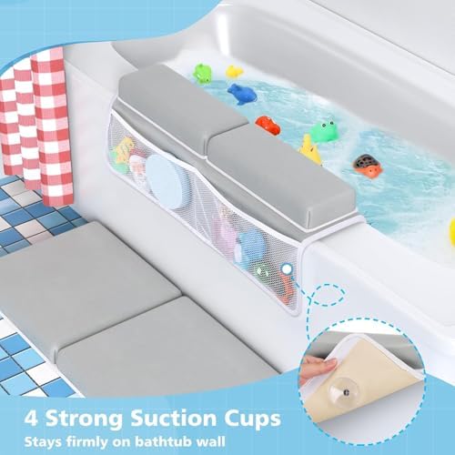 Top down view of non slip bath kneeler and elbow rest pad