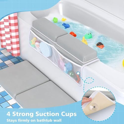 Top down view of non slip bath kneeler and elbow rest pad