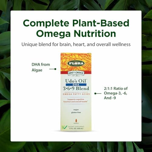 Flora Udos Choice non GMO vegan DHA dietary supplement nutritional facts