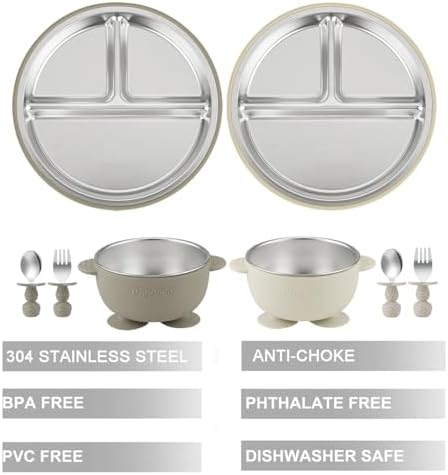 PandaEar toddler bowl with suction base and silicone spoon
