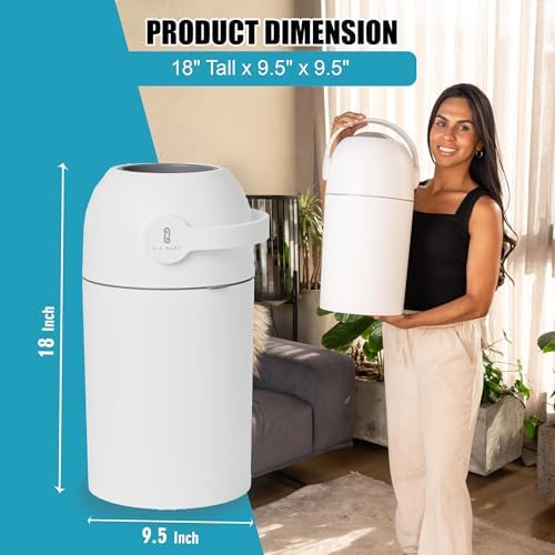 L.A. Baby Magic Diaper Pail child safe lock close up feature