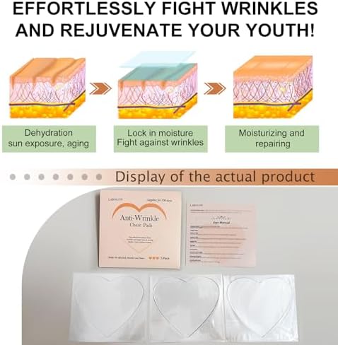 Step by step application of the anti wrinkle chest pad on clean skin