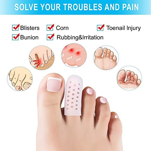 Ten pack of small size gel toe guards for corns and calluses