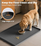 Hicooi 36 by 24 inch cat and dog feeding mat surface detail