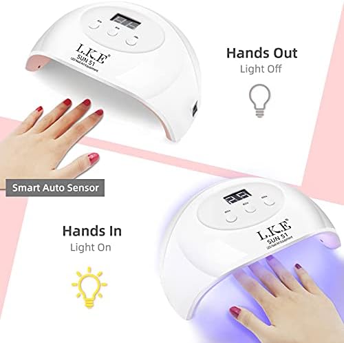 Hand placed inside LKE 72W gel nail polish curing lamp