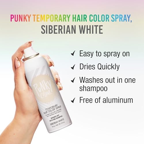 Punky temporary white hair dye spray for women packaging graphics