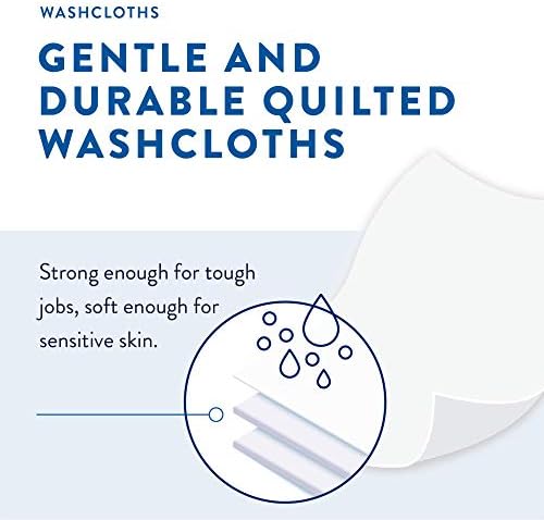 Prevail SkinSmart disposable adult washcloths pack highlighting twelve by eight inch size