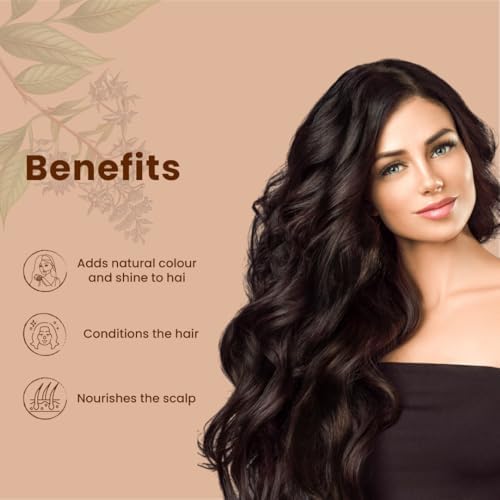 Natural reddish-brown hair dye powder by Just Jaivik in a 227 grams pack