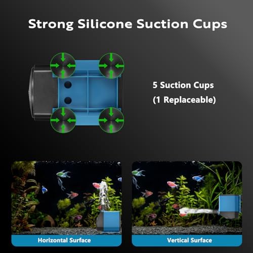 TONGCHANT 60W water pump operating inside a clear glass aquarium setup with live plants.