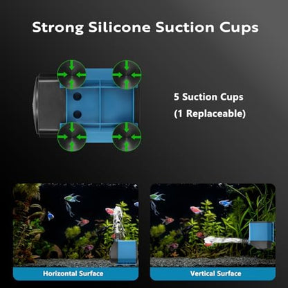 TONGCHANT 60W water pump operating inside a clear glass aquarium setup with live plants.