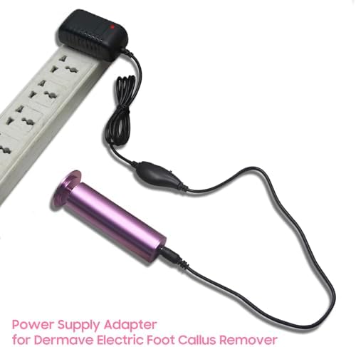 HayZbao 6ft long replacement power cord for electric foot file showing DC connector.