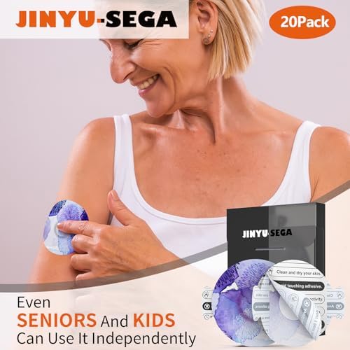 Packaging box of twenty pieces of SereneGlow sensor overlays for daily activities