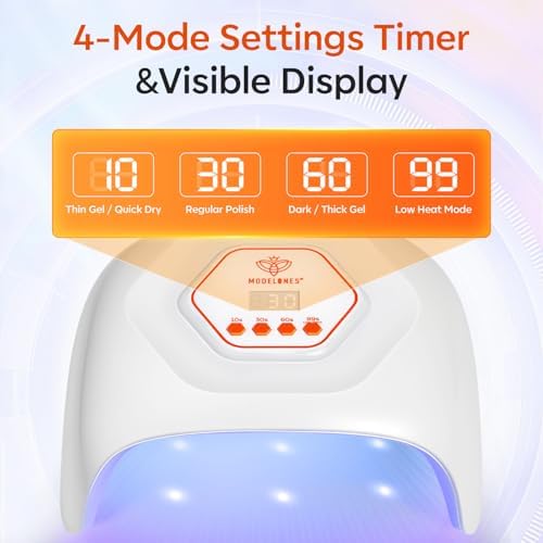 Modelones manicure light with hand inserted activating the smart sensor