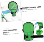Adjustable mesh hand protector for elderly care with secure hook and loop closure.