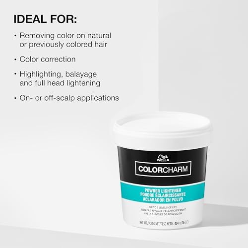 Wella Colorcharm professional bleaching powder showing instructions and ingredients list