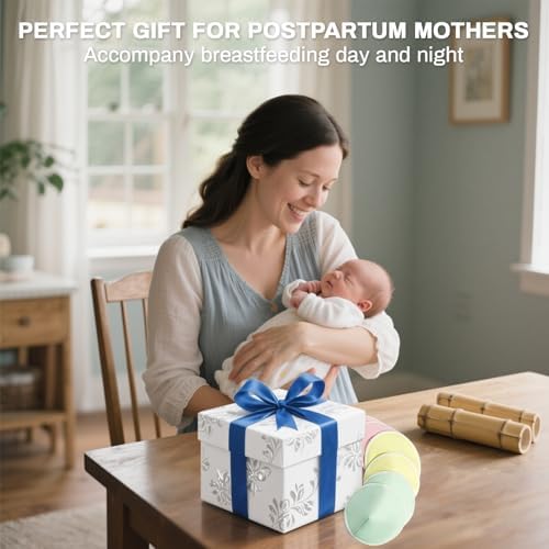 Side view of contoured breast pads in packaging