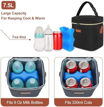 Interior of Mancro cooler bag showing bottle capacity
