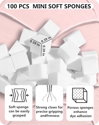 High density white nail sponges for gradient art