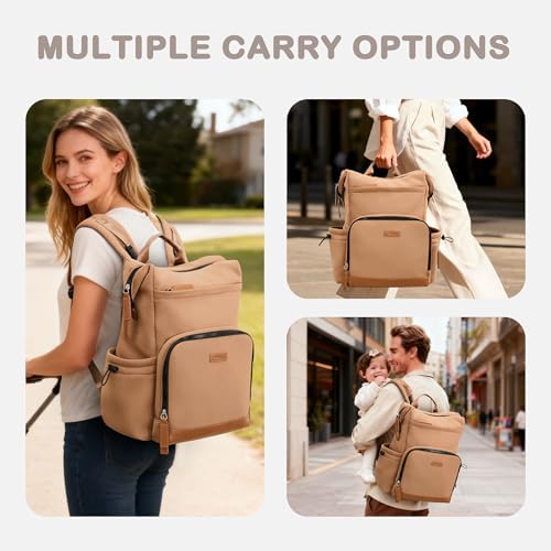 Vonal large capacity baby travel bag side angle showcasing pockets