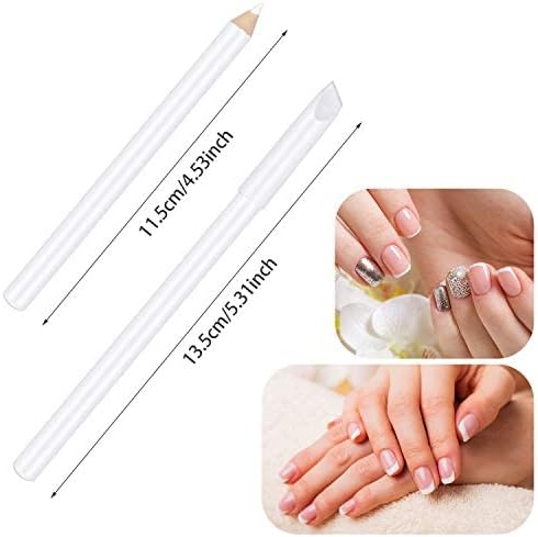Three pieces of Blulu nail whitening pencils displayed with their protective pointed caps off.