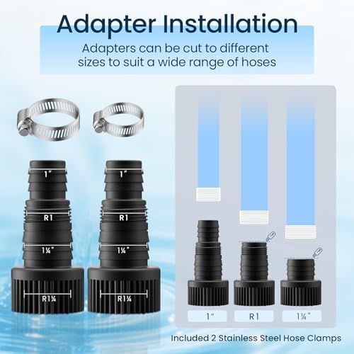 OYO Water PG3000S submersible pump displaying the long twenty foot power cord and stainless steel hose clamps.