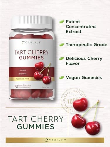 Carlyle Tart Cherry Gummies nutritional facts label and supplement panel.