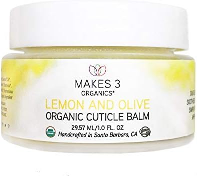Open jar of Makes 3 Organics natural cuticle balm