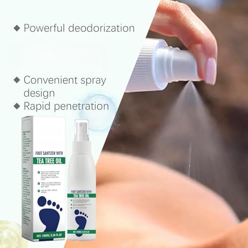 Natural ingredients label on Ginolmis tea tree oil foot spray