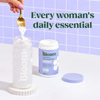 Scoop and powder presentation of Bloom Nutrition raspberry lemon creatine