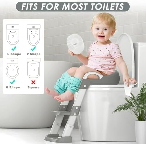 Folded compact storage position of the portable baby toilet training escalator chair.